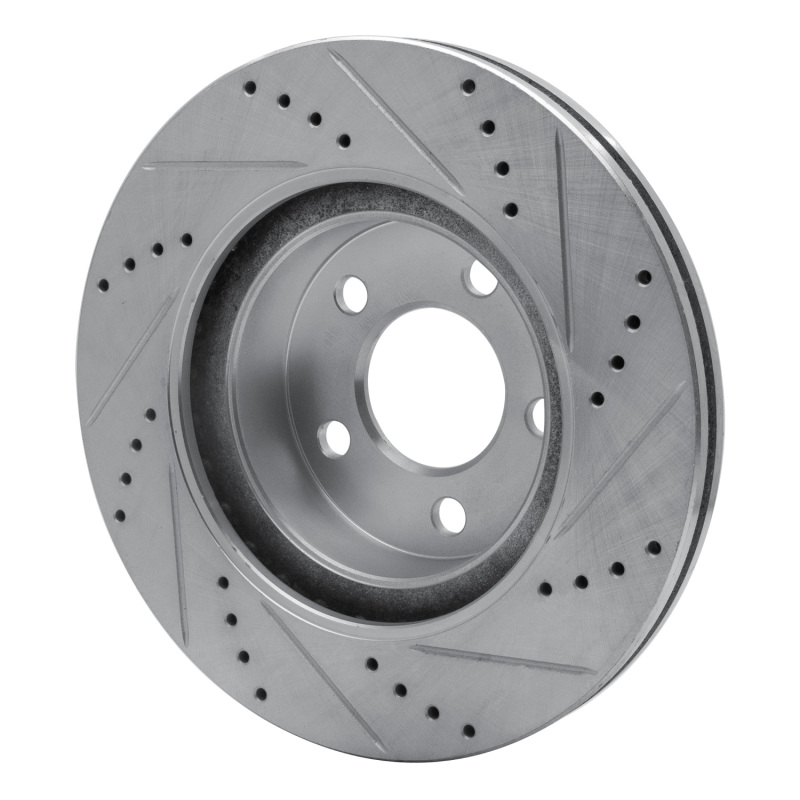 Ford Explorer Sport Brake Rotor (1) - Front Left - R1 Concepts - Drilled & Slotted - Silver - `01-`11